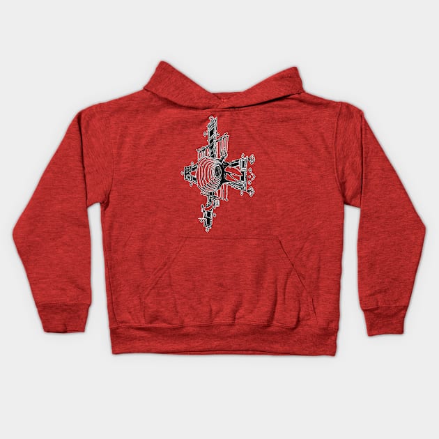 q69 : tech-crow: treachery crown Kids Hoodie by dy9wah